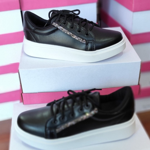 Tenis preto exotica brilho lateral - Image 4