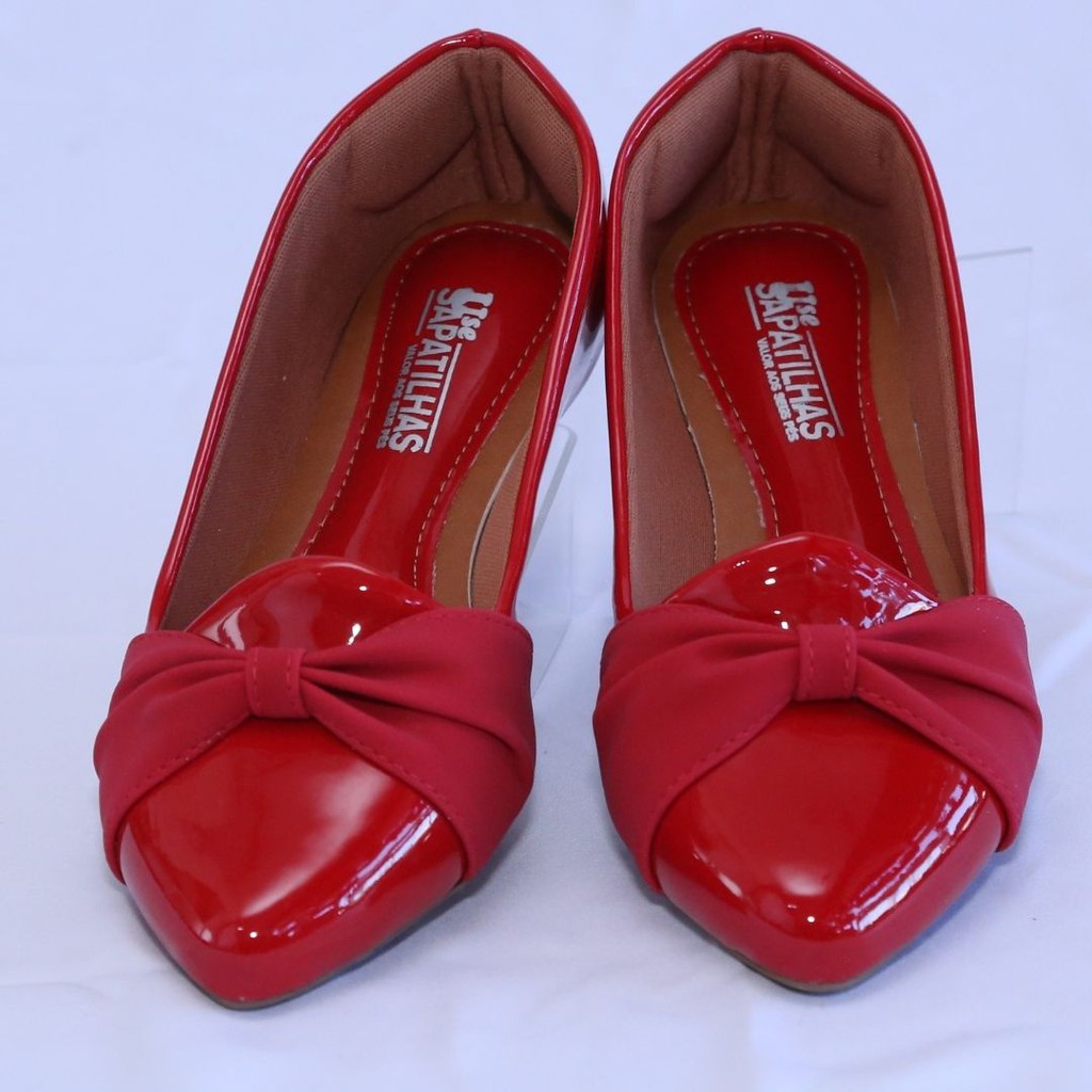 Sapatilha feminina vermelha scarlat com laço trançado - Image 6
