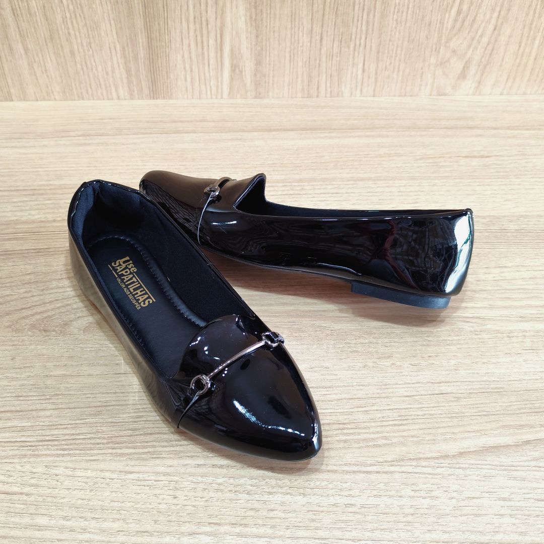 Sapatilha preta bico fino ABS delicado - Image 3