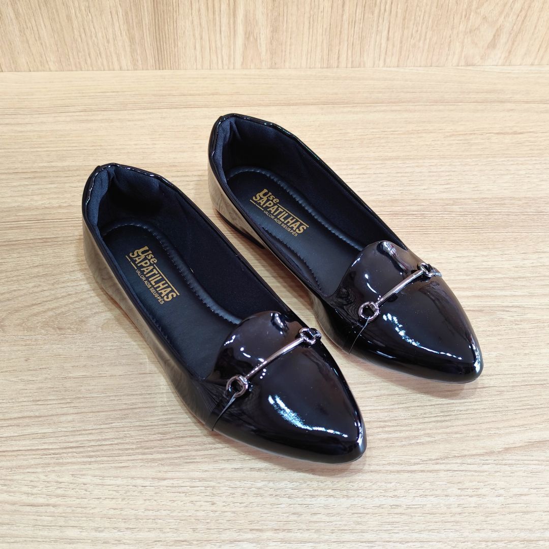 Sapatilha preta bico fino ABS delicado - Image 5