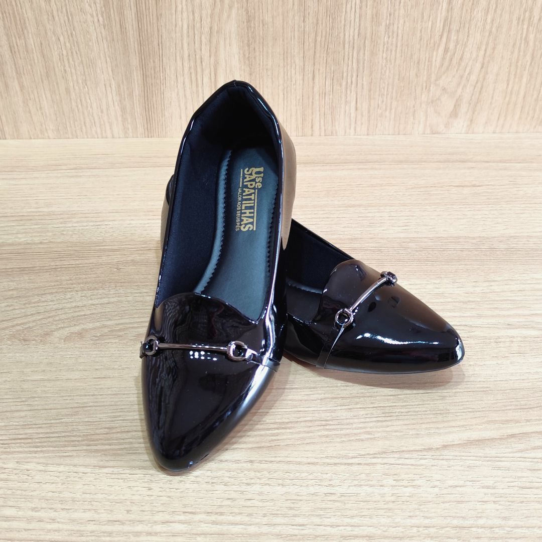 Sapatilha preta bico fino ABS delicado - Image 6