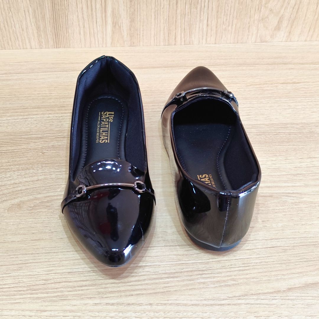 Sapatilha preta bico fino ABS delicado - Image 8