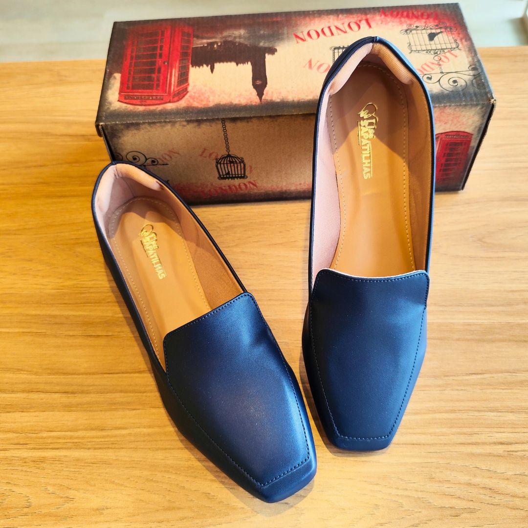 Sapatilha Mocassim Azul bico quadrado - Image 3