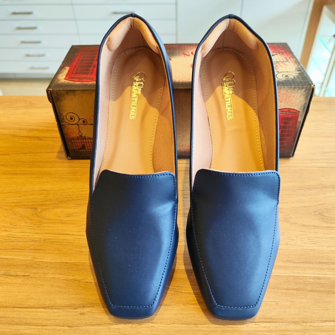 Sapatilha Mocassim Azul bico quadrado - Image 4