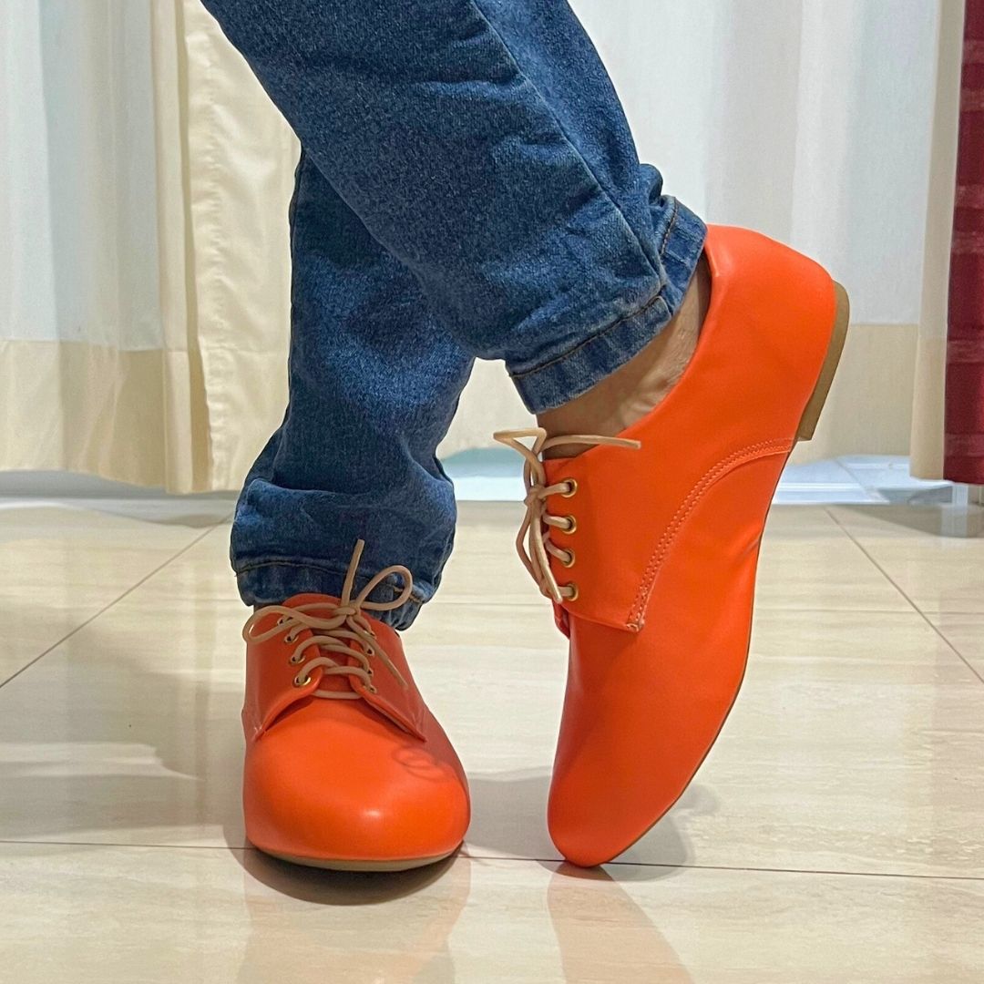 Sapato Oxford bico redondo laranja - Imagem 7