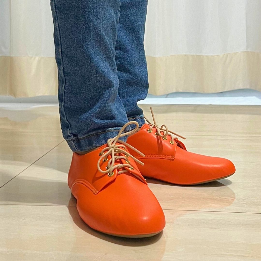 Sapato Oxford bico redondo laranja - Imagem 6