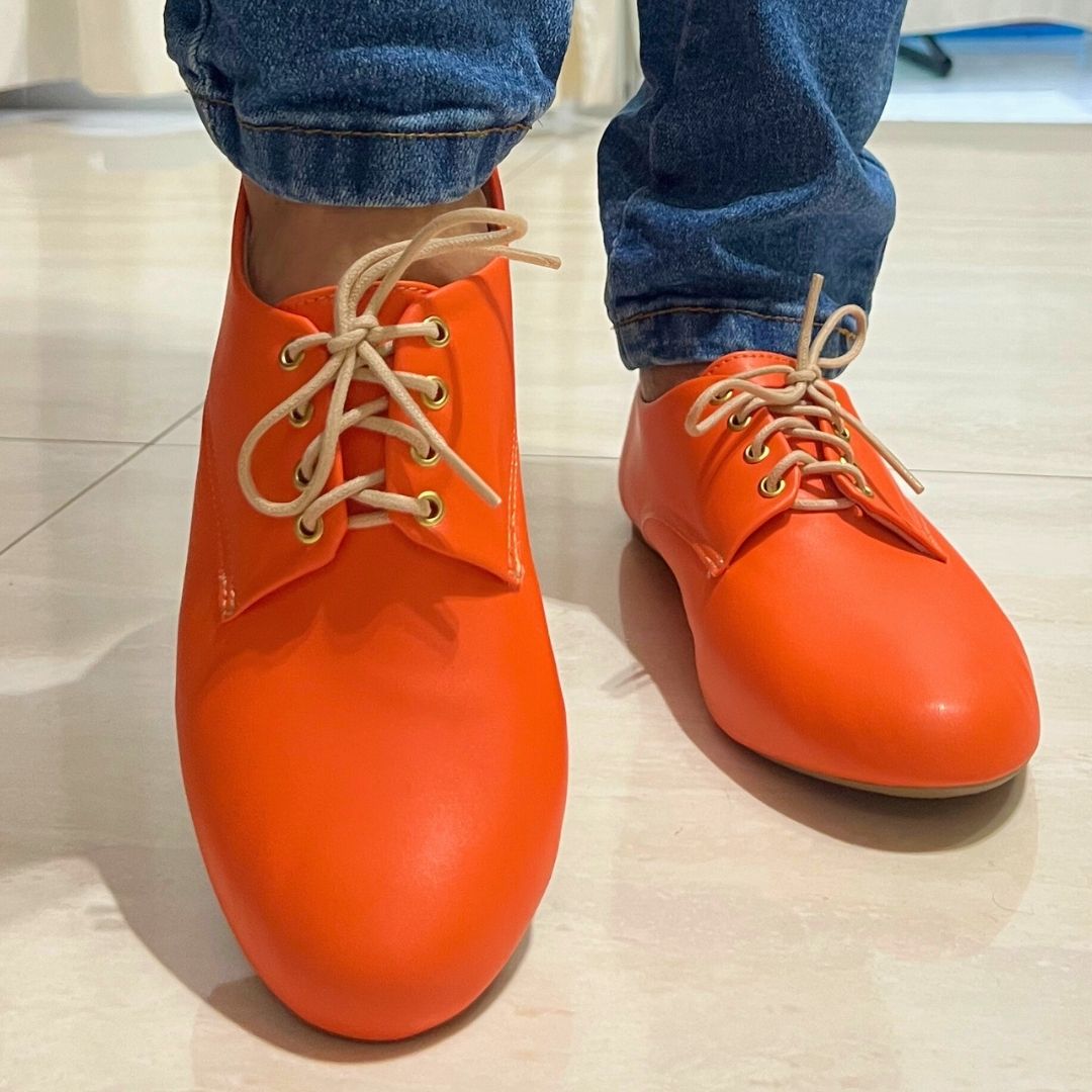 Sapato Oxford bico redondo laranja - Imagem 4